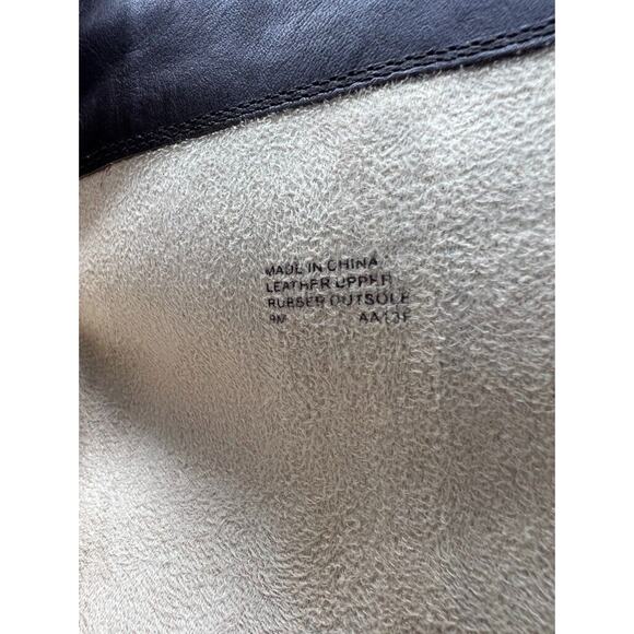 Michael Kors Brown Suede Leather Tall Boots High Heel Gold Emblem Size 9 - Picture 8 of 10